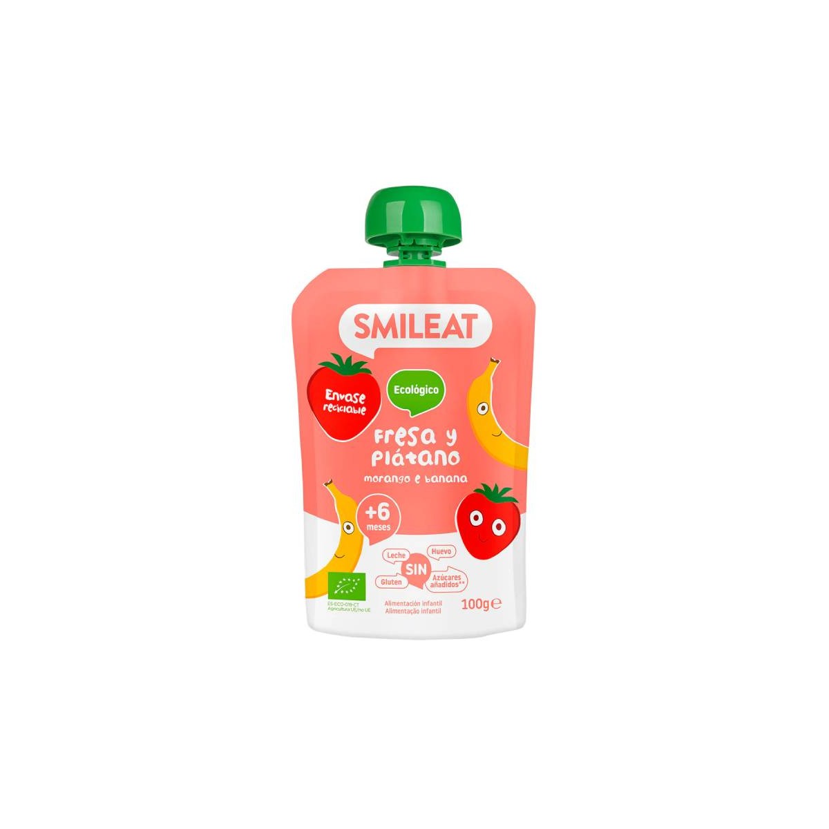 Smileat Poche Fresa y Platano 100 gr