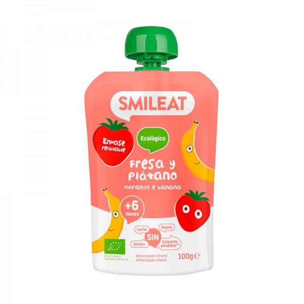 Smileat Poche Fresa y Platano 100 gr