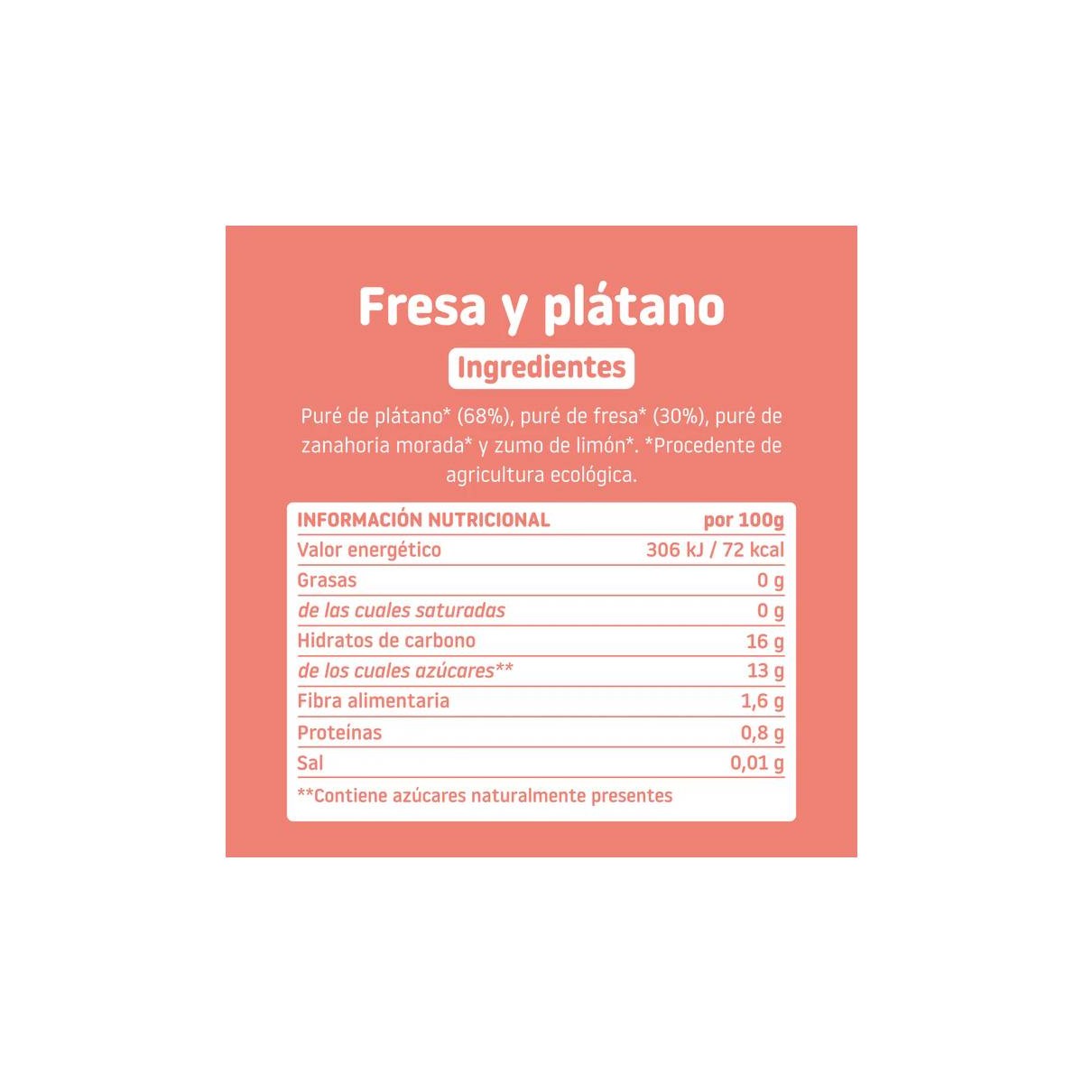 Smileat Poche Fresa y Platano 100 gr