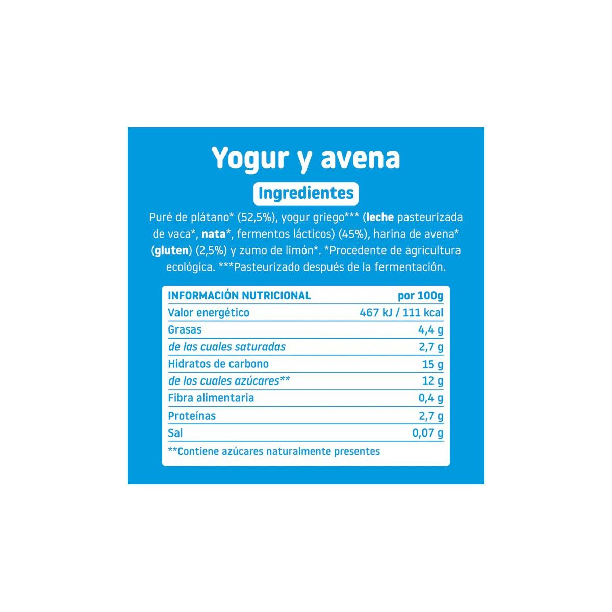 Smileat Poche Yogurt y Avena 100 gr