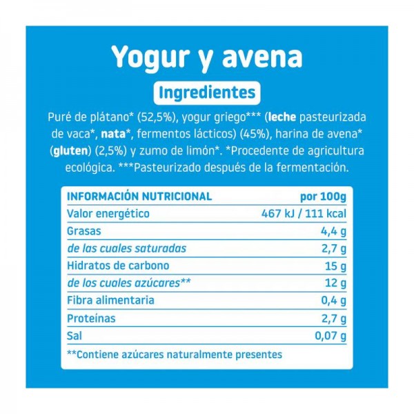 Smileat Poche Yogurt y Avena 100 gr