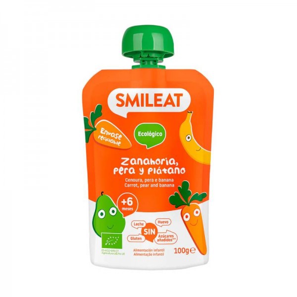 Smileat Poche Zanahoria, Pera y Platano 100 gr