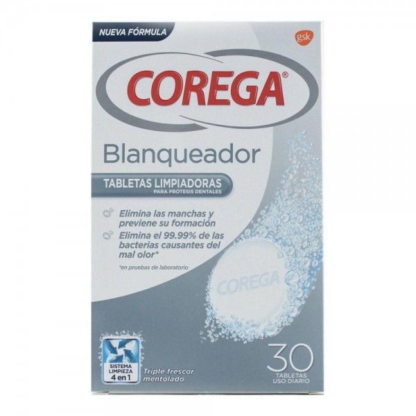 corega blanqueador 30 tabletas