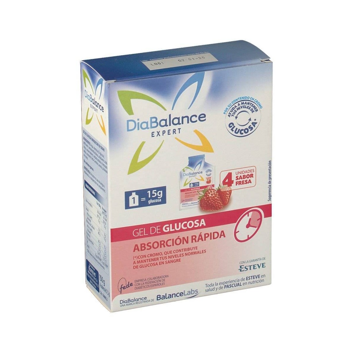 diabalance expert gel glucosa absorcion rapida 4 sobres fresa