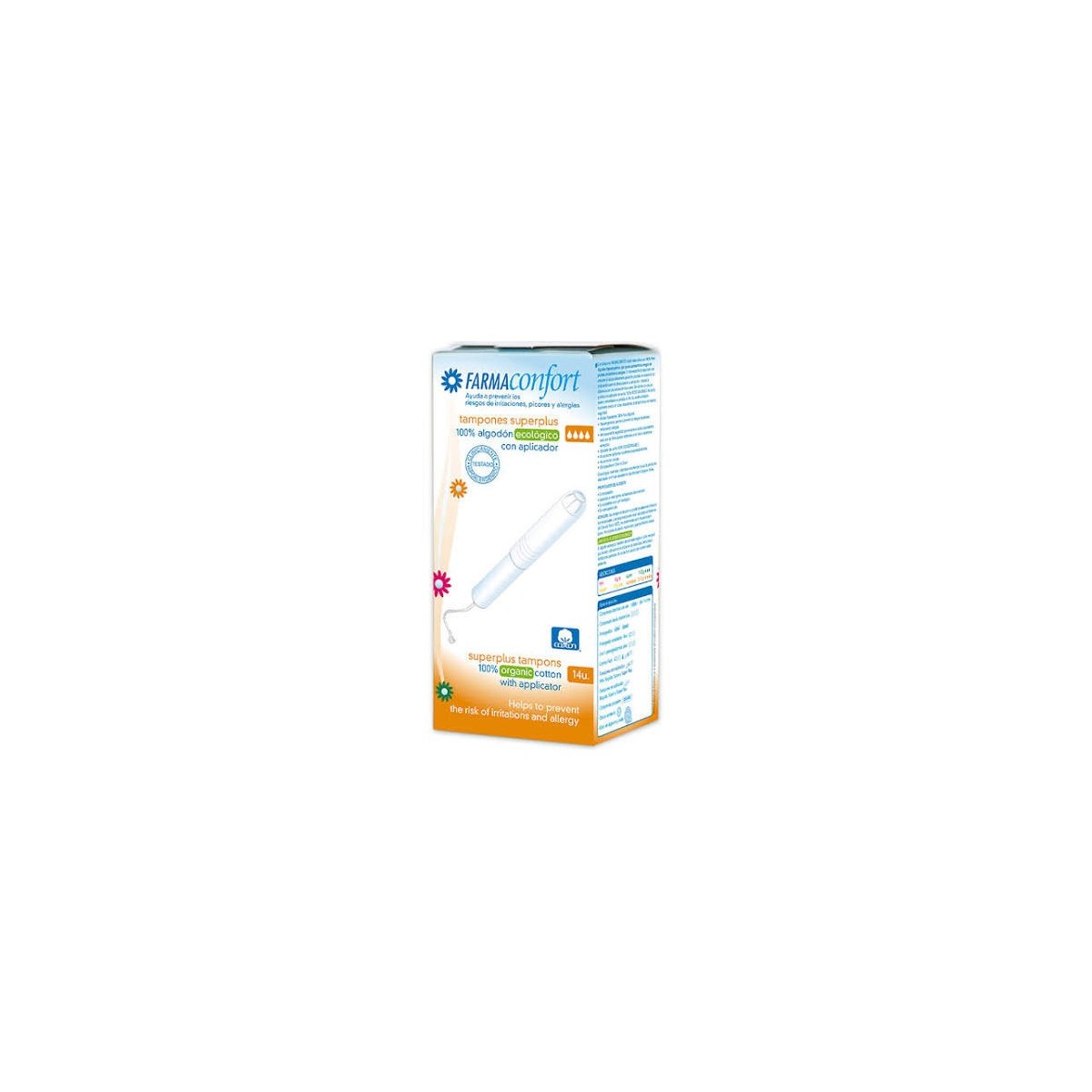 farmaconfort tampones 100 algodon super plus 14 u