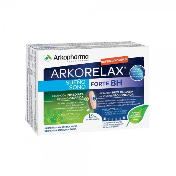 arkorelax sueno forte 8 horas 30 comprimidos