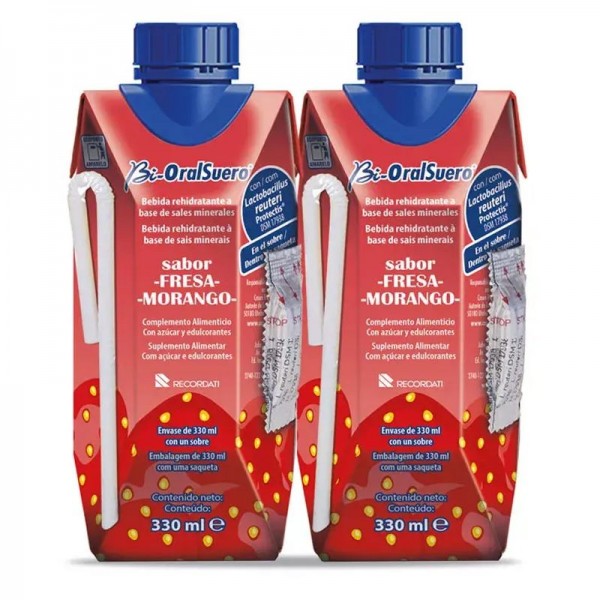 Bioralsuero Fresa 2 bricks con probioticos