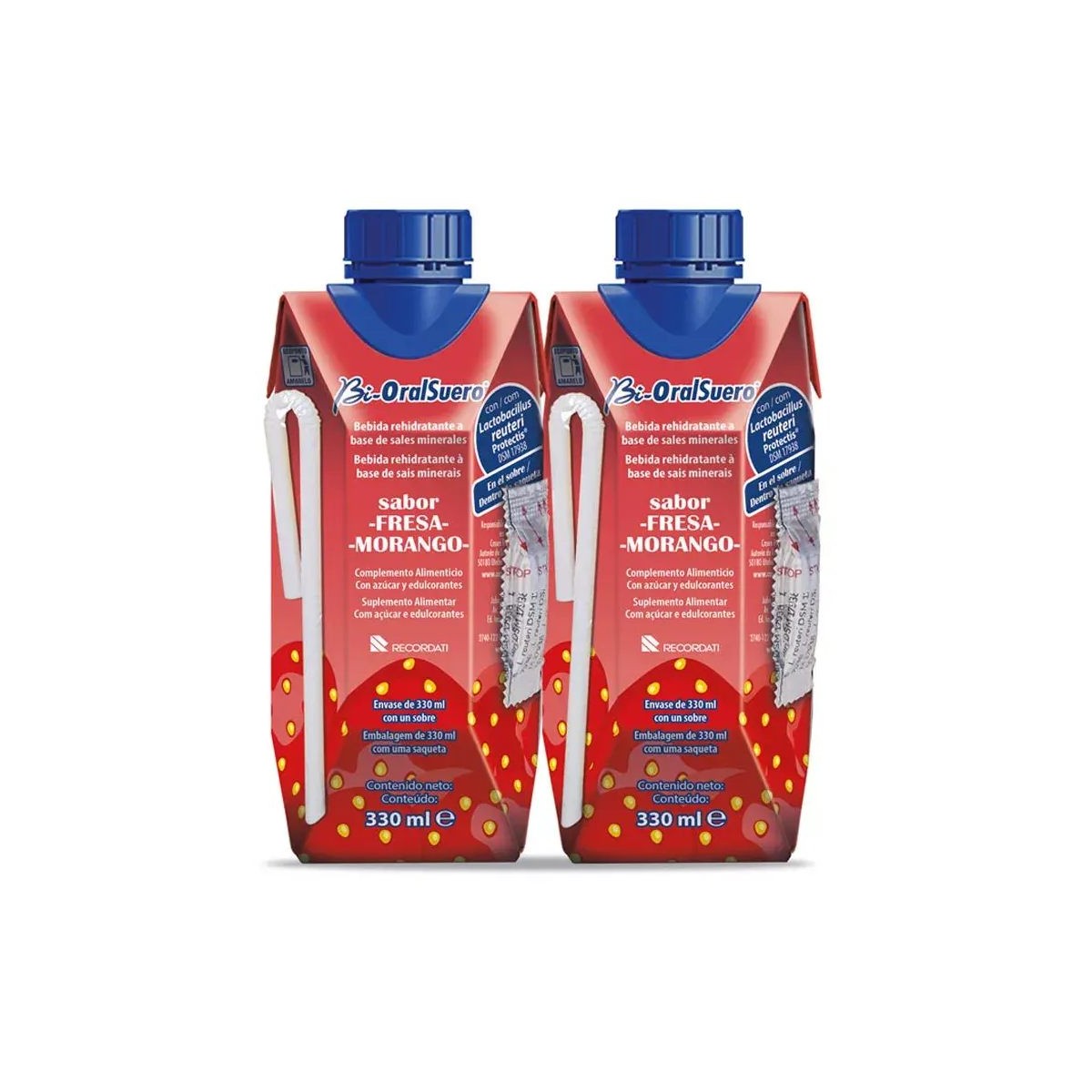 Bioralsuero Fresa 2 bricks con probioticos
